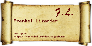 Frenkel Lizander névjegykártya
